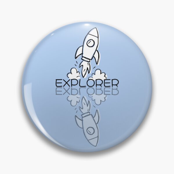 Item preview, Cute Blue Rocket Doodle Explorer Reflection  designed and sold by TackyTime.