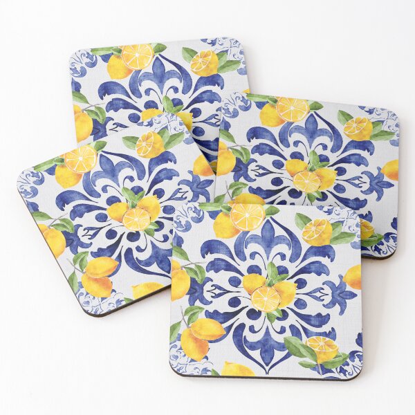 Item preview, Amalfi Lemon Mediterranean Tile Pattern - Summer - Yellow Vibe designed and sold by zenberill.