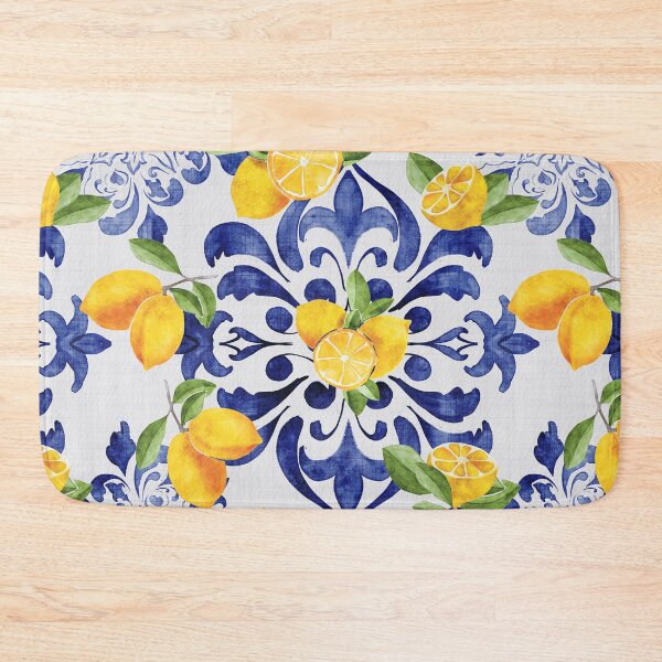 Item preview, Amalfi Lemon Mediterranean Tile Pattern - Summer - Yellow Vibe designed and sold by zenberill.