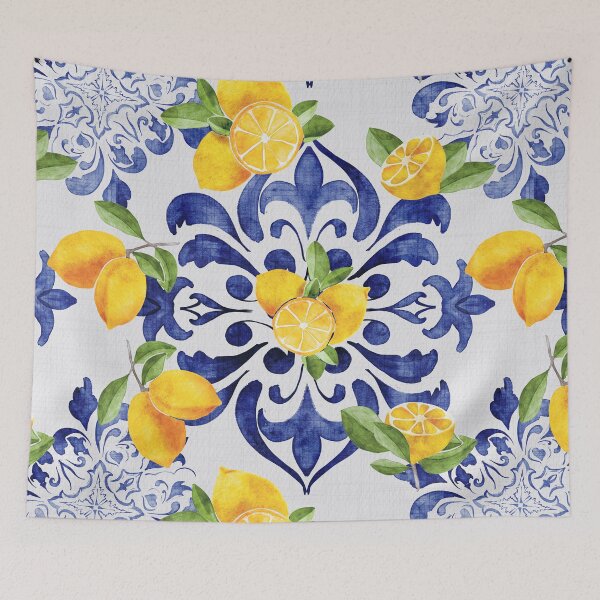 Item preview, Amalfi Lemon Mediterranean Tile Pattern - Summer - Yellow Vibe designed and sold by zenberill.