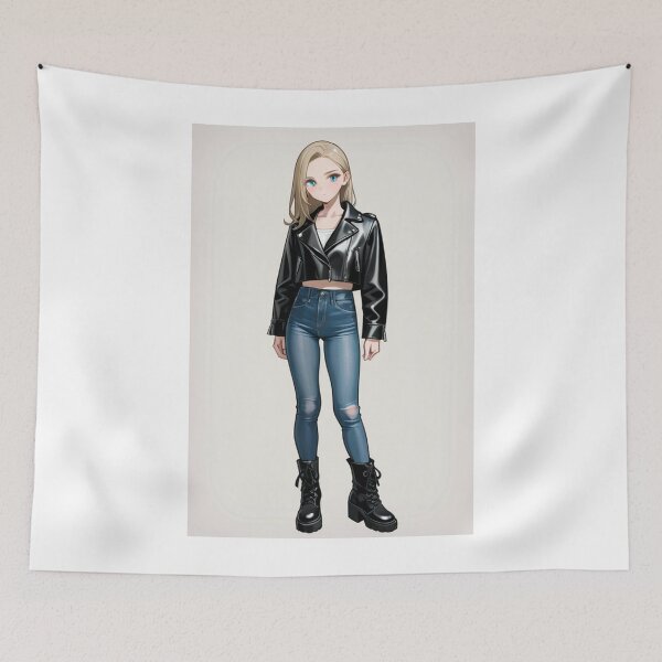 Item preview, Fashion - Man in Black Leather Jacket Slim Jeans Streetwear Anime Variant 7 designed and sold by AnimeShin.