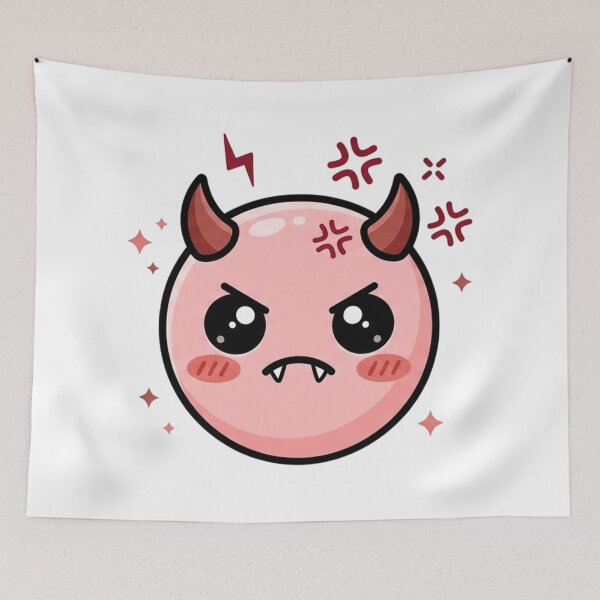 Item preview, Cute Angry Devil Horns Fangs Emoji designed and sold by Tom-Riley.
