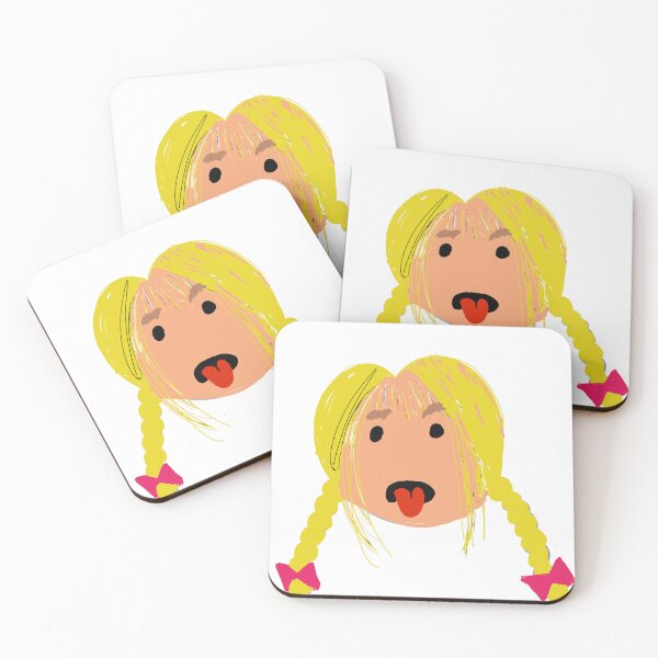 Item preview, Silly cartoon girlcartoon girl pigtails face designed and sold by robertart77.