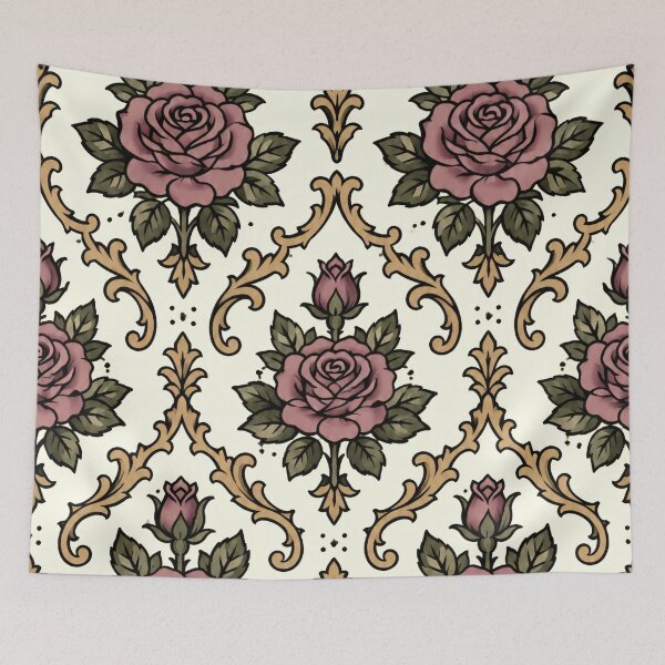 Item preview, Victorian Rose Wallpaper - Neotraditional Tattoo Style designed and sold by fairycoffins.