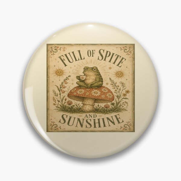 Item preview, Full of Spite and Sunshine Grumpy Frog Cottagecore Tee designed and sold by POD DYNASTY.