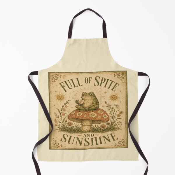Item preview, Full of Spite and Sunshine Grumpy Frog Cottagecore Tee designed and sold by POD DYNASTY | Original Print On Demand T-Shirt Graphics.