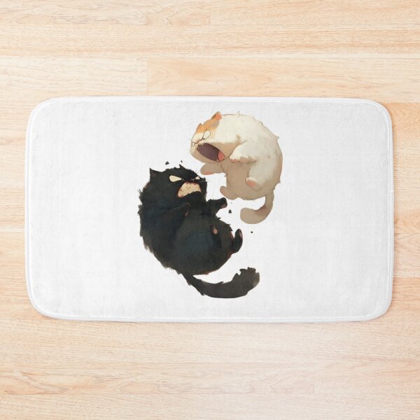 Item preview, Yin Yang Fighting Cats Sticker | Cute Black & White Angry Cat Duo | Funny Kawaii Cat Art designed and sold by Dyan4.