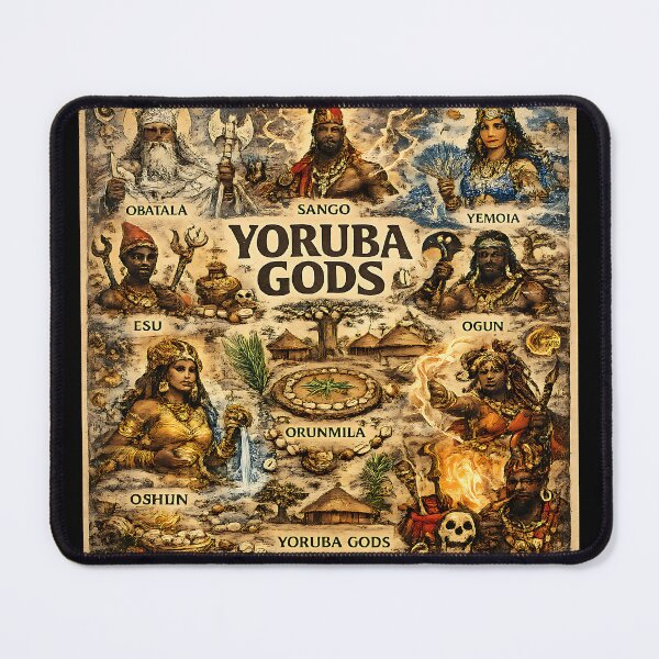 Item preview, Yoruba Gods Collage | African Mythology Pantheon Art Featuring Shango, Ogun & Yemoja designed and sold by RockyLambda.