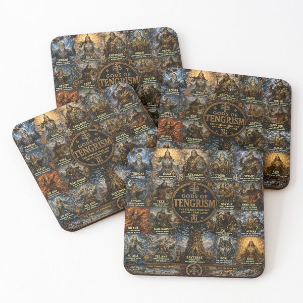 Item preview, Tengri Gods Collage | Turkic Mythology Pantheon Art Featuring Tengri, Umay & Erlik designed and sold by RockyLambda.