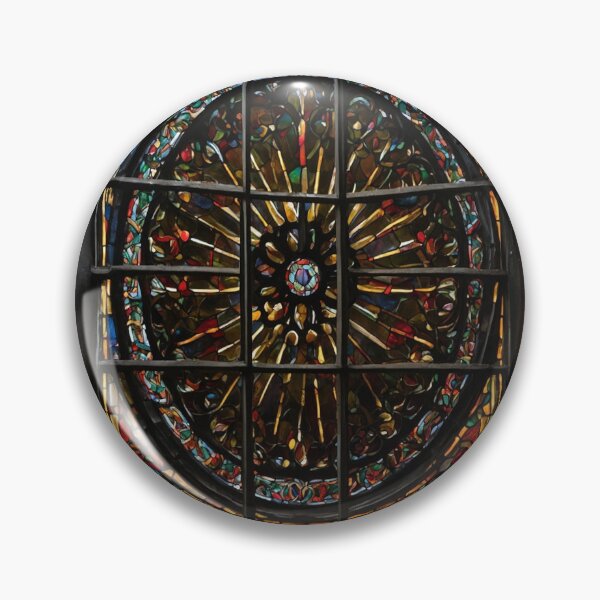 Item preview, White Crow in Blazing Gothic Rose Window designed and sold by GeoWhimsy Studio.