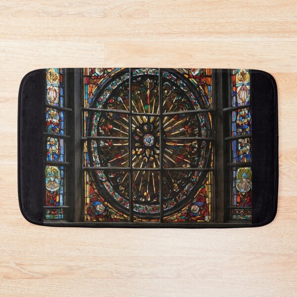 Item preview, White Crow in Blazing Gothic Rose Window designed and sold by GeoWhimsy Studio.