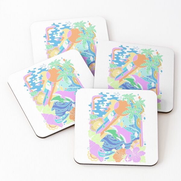 Item preview, Tropical Dolphin Paradise Pixel Art designed and sold by LilSeashell.