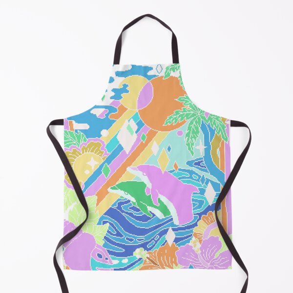 Item preview, Tropical Dolphin Paradise Pixel Art designed and sold by LilSeashell.