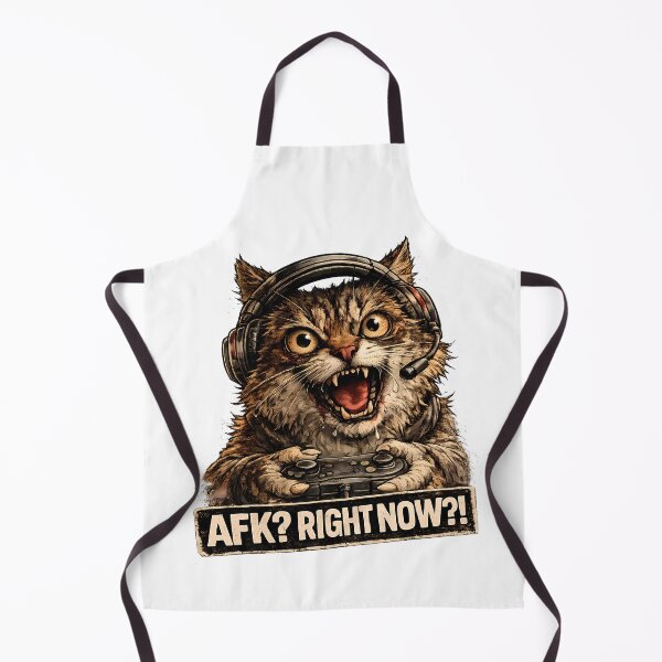 Item preview, AFK? Right Now?! Funny Gamer Cat Meme Description designed and sold by DryHumorPrints.