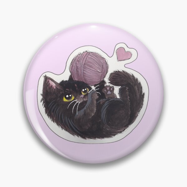 Item preview, Yarn Kitty — Cute Hand Drawn Gothic Cat Art designed and sold by Darkfully-Done.