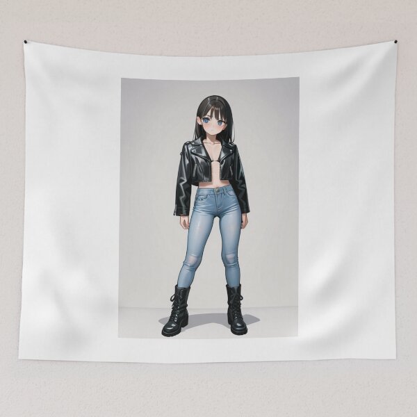Item preview, Fashion - Man in Black Leather Jacket Slim Jeans Streetwear Anime Variant 9 designed and sold by AnimeShin.