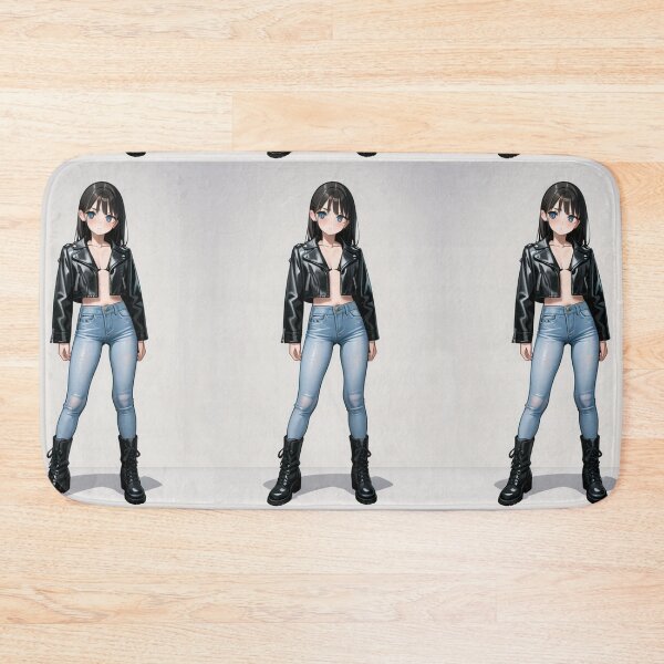 Item preview, Fashion - Man in Black Leather Jacket Slim Jeans Streetwear Anime Variant 9 designed and sold by AnimeShin.