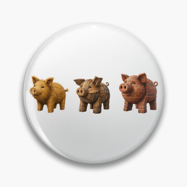 Item preview, Three Pigs , each made of straw , wood and brick designed and sold by CornershopTee.