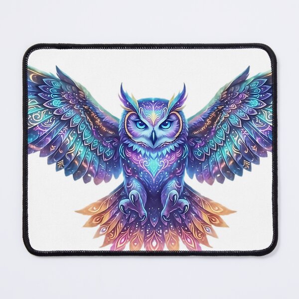Item preview, Magic Cosmic Owl Colorful Fantasy Art designed and sold by Lovely Elen.