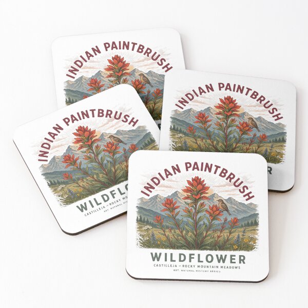 Item preview, Indian Paintbrush Wildflower – Castilleja Rocky Mountain Meadows Botanical Nature Design designed and sold by ArcticFoxStudio.