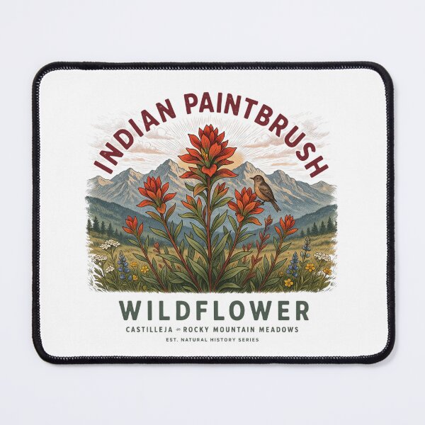 Item preview, Indian Paintbrush Wildflower – Castilleja Rocky Mountain Meadows Botanical Nature Design designed and sold by ArcticFoxStudio.