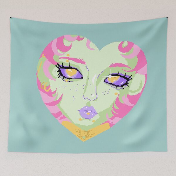 Item preview, Cute Alien Girl Pixel Art designed and sold by LilSeashell.