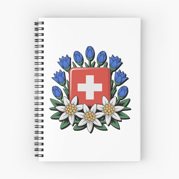 Item preview, Swiss National Day Bundesfeier Alpine Flowers designed and sold by AntiqueImages.