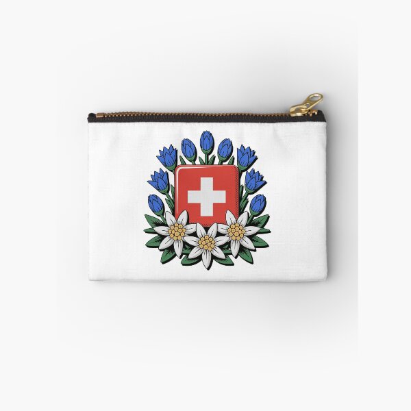 Item preview, Swiss National Day Bundesfeier Alpine Flowers designed and sold by AntiqueImages.