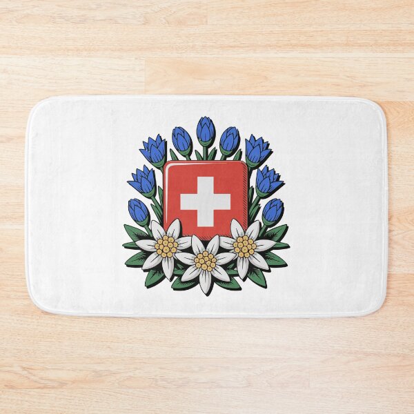 Item preview, Swiss National Day Bundesfeier Alpine Flowers designed and sold by AntiqueImages.