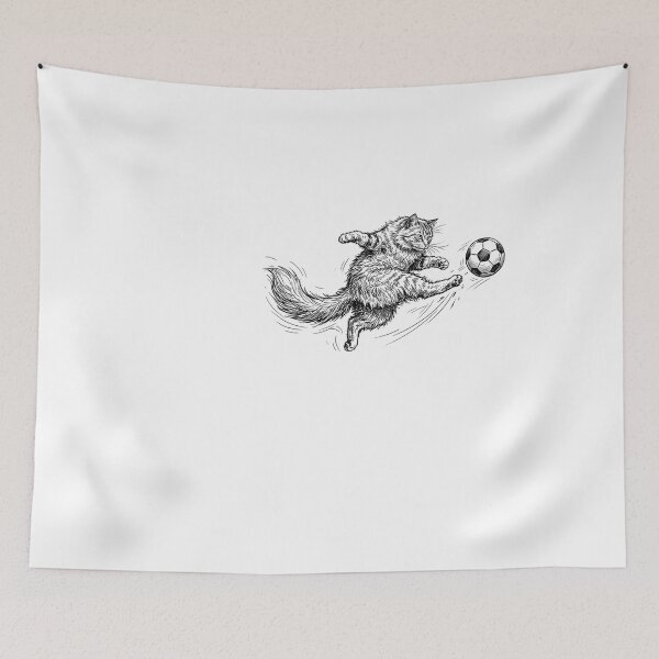 Item preview, Soccer Cat Kicking Ball Funny Animal Football Player designed and sold by longngusuc.