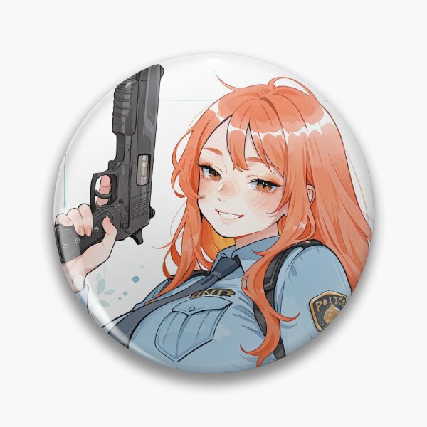 Item preview, Cute chubby anime Police woman  designed and sold by The Deep Studio.