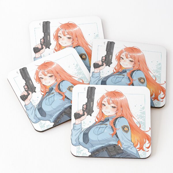 Item preview, Cute chubby anime Police woman  designed and sold by The Deep Studio.