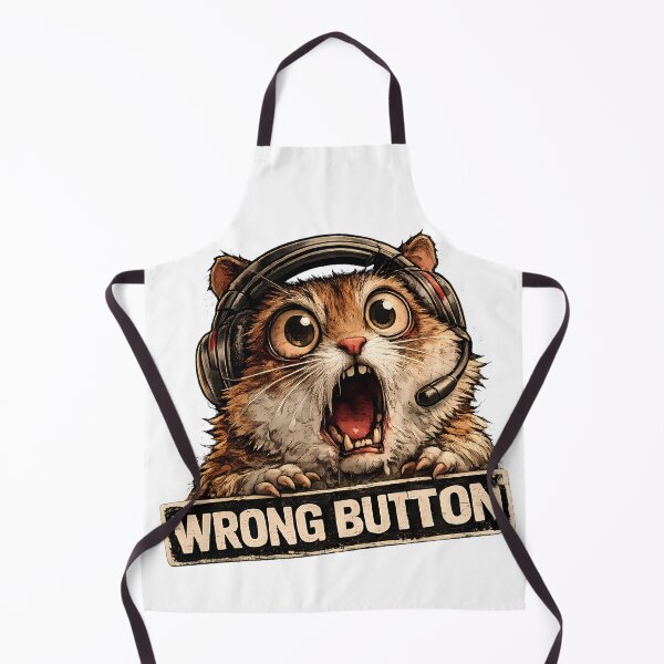 Item preview, Wrong Button Funny Gamer Hamster Meme designed and sold by DryHumorPrints.