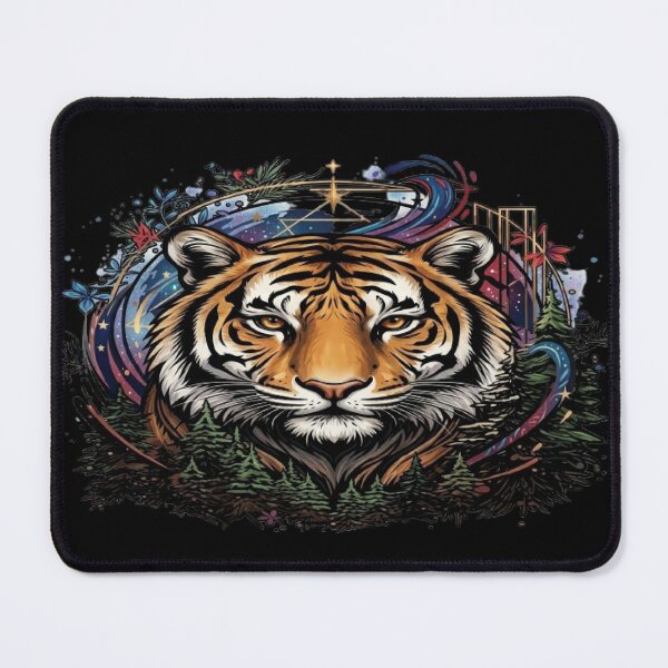 Item preview, Golden Mystic Tiger Forest Illustration designed and sold by MAJCO-ART.