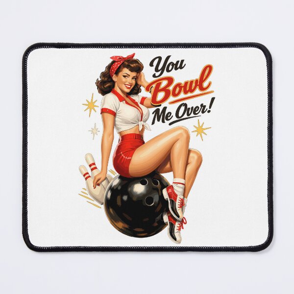 Item preview, Retro Bowling Pin-Up Lady – You Bowl Me Over designed and sold by Pineapple-Tree.