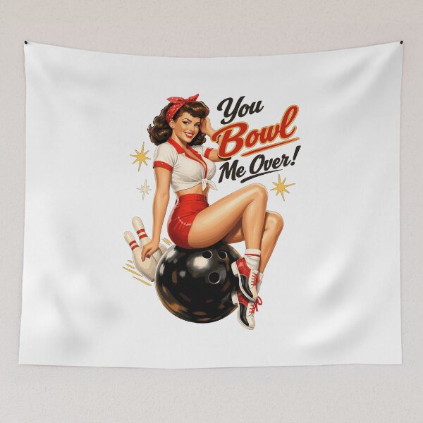 Item preview, Retro Bowling Pin-Up Lady – You Bowl Me Over designed and sold by Pineapple-Tree.