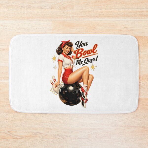 Item preview, Retro Bowling Pin-Up Lady – You Bowl Me Over designed and sold by Pineapple-Tree.