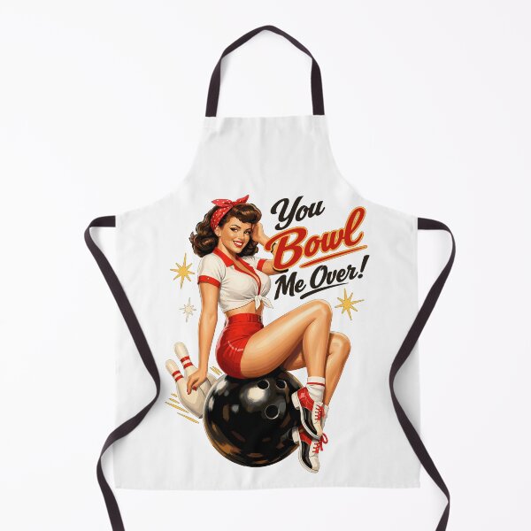 Item preview, Retro Bowling Pin-Up Lady – You Bowl Me Over designed and sold by Pineapple-Tree.