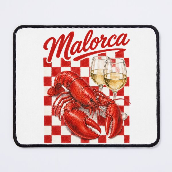 Item preview, Mallorca Coastal Lobster and Wine Mediterranean Artwork designed and sold by Backsay.