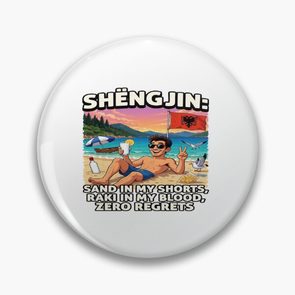 Item preview, Shëngjin Albania Beach Party T-Shirt – Sand in My Shorts, Raki in My Blood, Zero Regrets Funny Vacation Design designed and sold by Sushikidsntod.