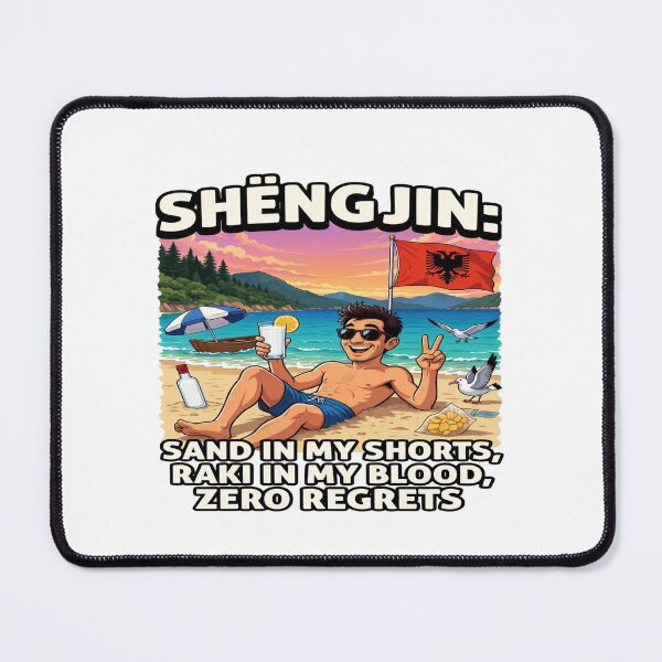 Item preview, Shëngjin Albania Beach Party T-Shirt – Sand in My Shorts, Raki in My Blood, Zero Regrets Funny Vacation Design designed and sold by Sushikidsntod.