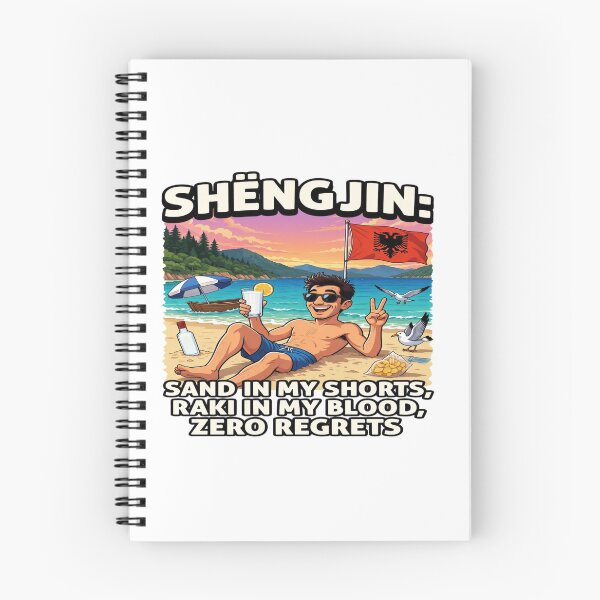 Item preview, Shëngjin Albania Beach Party T-Shirt – Sand in My Shorts, Raki in My Blood, Zero Regrets Funny Vacation Design designed and sold by Sushikidsntod.