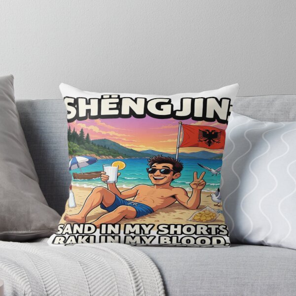 Item preview, Shëngjin Albania Beach Party T-Shirt – Sand in My Shorts, Raki in My Blood, Zero Regrets Funny Vacation Design designed and sold by Sushikidsntoddlers.
