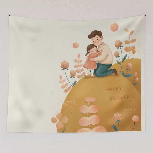 Item preview, Happy Father's Day Father Daughter Hug Illustration | Cute Family Love Art designed and sold by Lu7u.