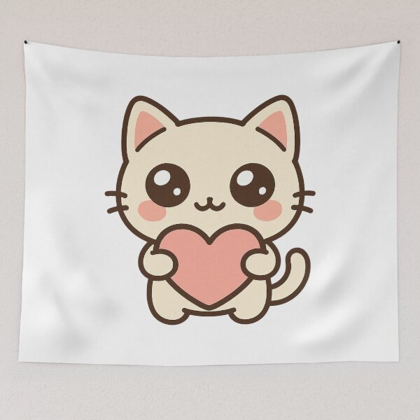 Item preview, Cute Kawaii Cat Heart designed and sold by Tom-Riley.