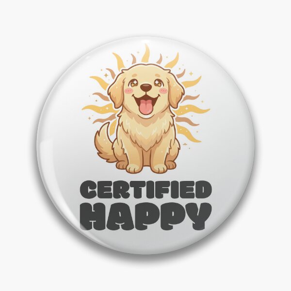 Item preview, Golden Retriever Certified Happy designed and sold by GlitchedTees.