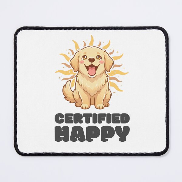 Item preview, Golden Retriever Certified Happy designed and sold by GlitchedTees.