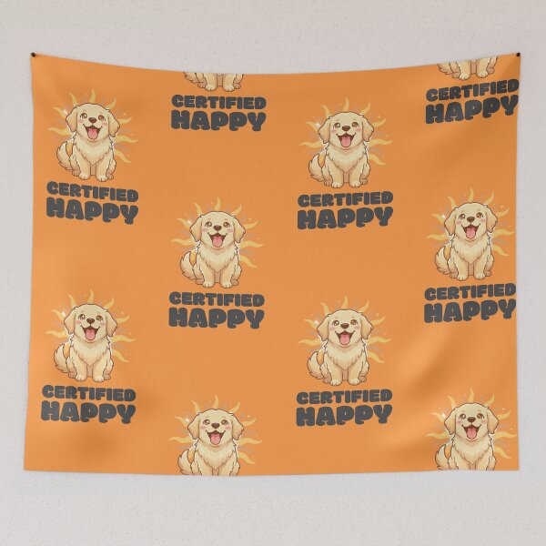 Item preview, Golden Retriever Certified Happy designed and sold by GlitchedTees.