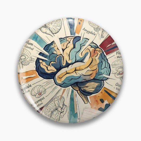 Item preview, Neuroanatomy Mind Map: Watercolor Brain & Medical Notes designed and sold by MEDICOFFEE.