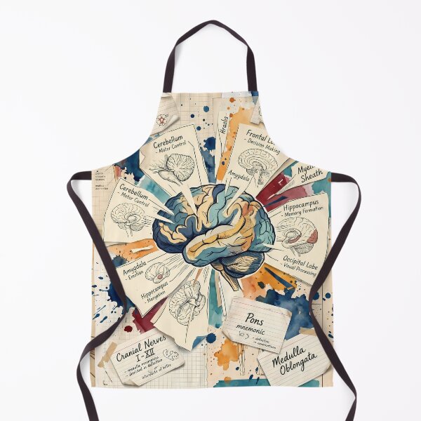 Item preview, Neuroanatomy Mind Map: Watercolor Brain & Medical Notes designed and sold by MEDICOFFEE.